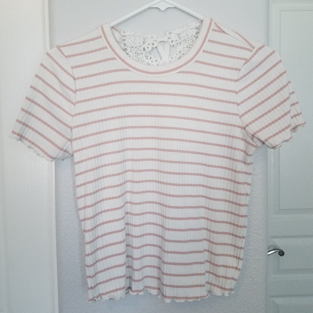 American Rag lace back long crop top